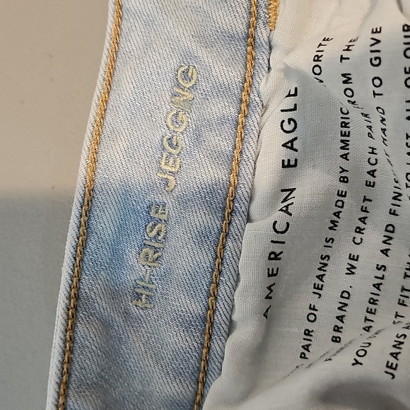 American Eagle Super Stretch Size 14 Light Wash High Rise Jeggings - Picture 7 of 8
